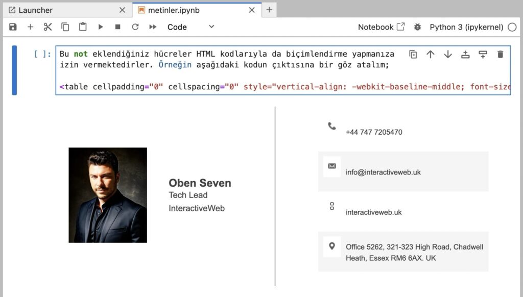 Jupyter Notebook ile Çalışmak 27 Jupyter Notebook ile Çalışmak 26