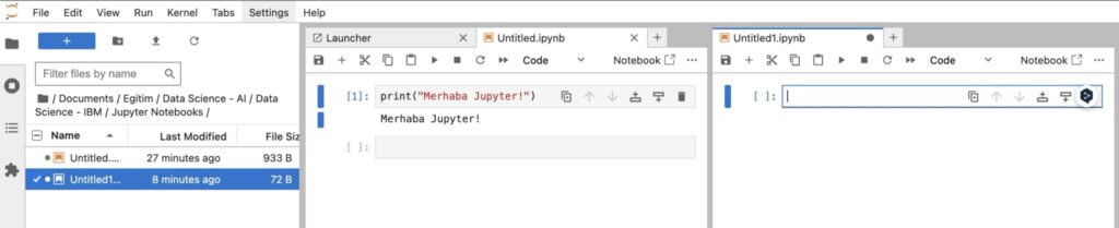 Jupyter Notebook ile Çalışmak 13 Jupyter Notebook ile Çalışmak 12