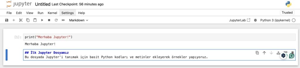 Jupyter Notebook ile Çalışmak 19 Jupyter Notebook ile Çalışmak 18