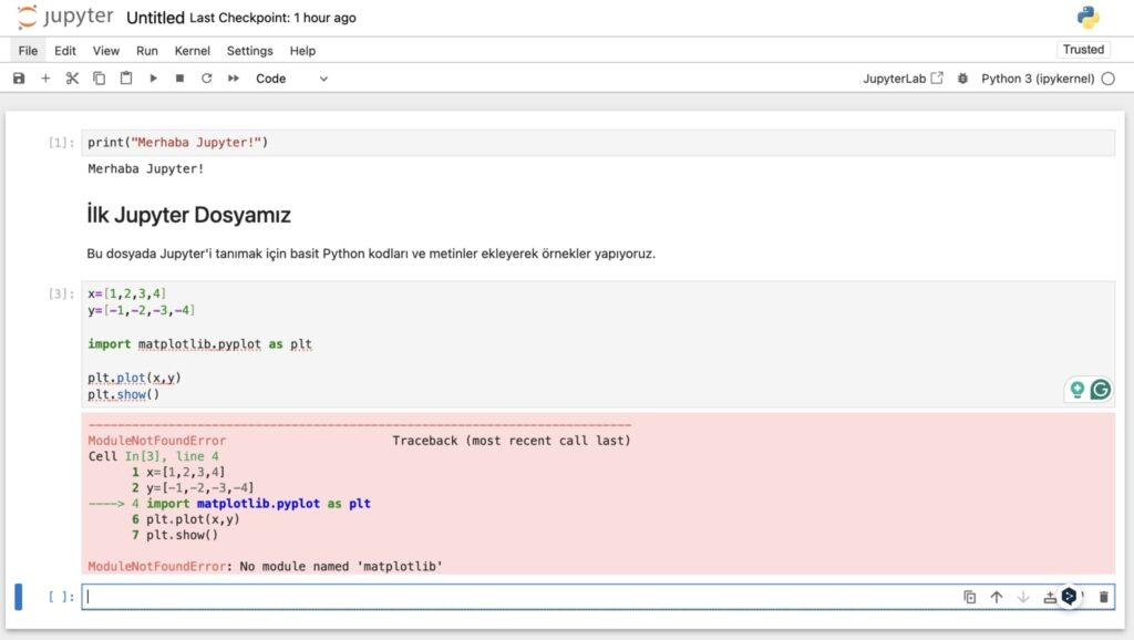 Jupyter Notebook ile Çalışmak 14 Jupyter Notebook ile Çalışmak 13