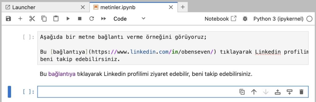 Jupyter Notebook ile Çalışmak 23 Jupyter Notebook ile Çalışmak 22